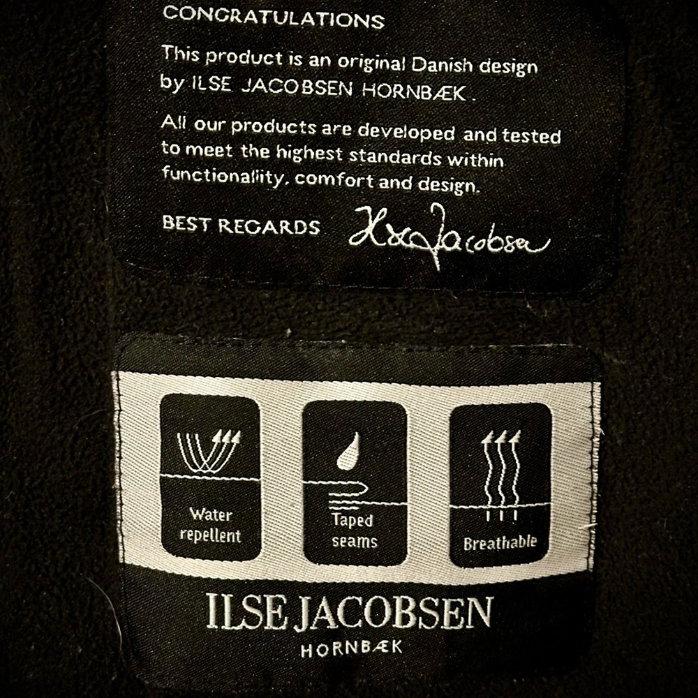 Ilse Jacobsen Hornbaek Hooded Raincoat (Navy) Sz 34. Sz 4 US. - Picture 6 of 8